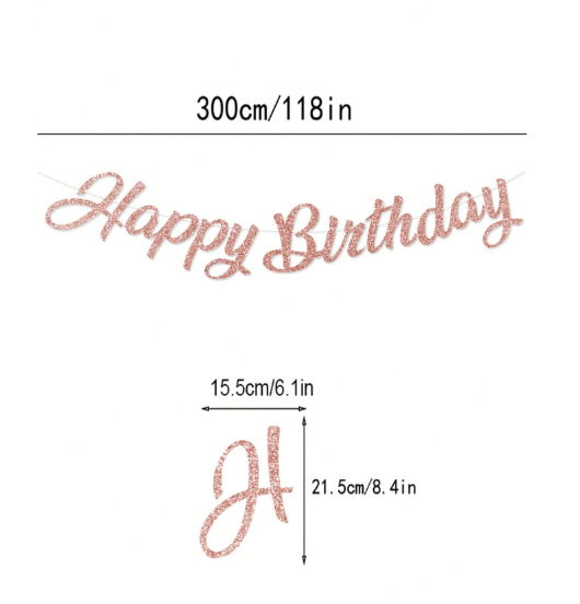 Bannière de lettres "Joyeux anniversaire" avec drapeaux, décoration suspendue pour fête