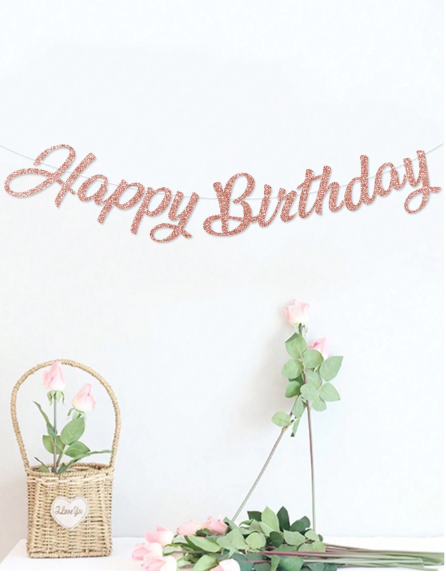 Bannière de lettres "Joyeux anniversaire" avec drapeaux, décoration suspendue pour fête