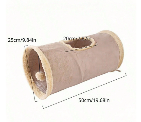 Tunnel pour chat avec pompon. Jouet pour chat/chien