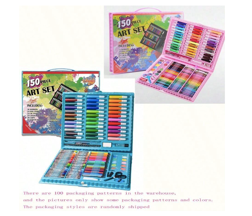 Mallette de Dessin et Peinture 150 Pièces pour Enfants – Kit Artistique Complet avec Crayons, Feutres, Pastels et Accessoires
