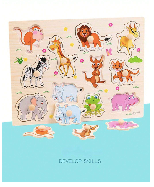 Puzzle Animaux en Bois – Éveil & Apprentissage Enfants
