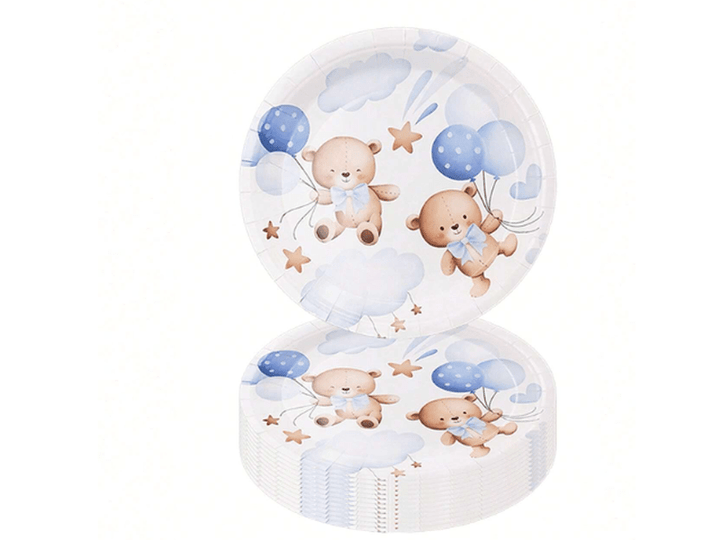 Assiettes en papier jetables, des assiettes en papier avec motif d'ours, 10 PCS
