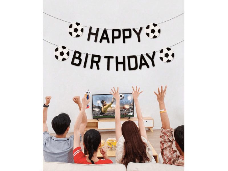 Bannière De Décoration D'arrière-plan Pour Une Fête D'anniversaire À Thème De Football