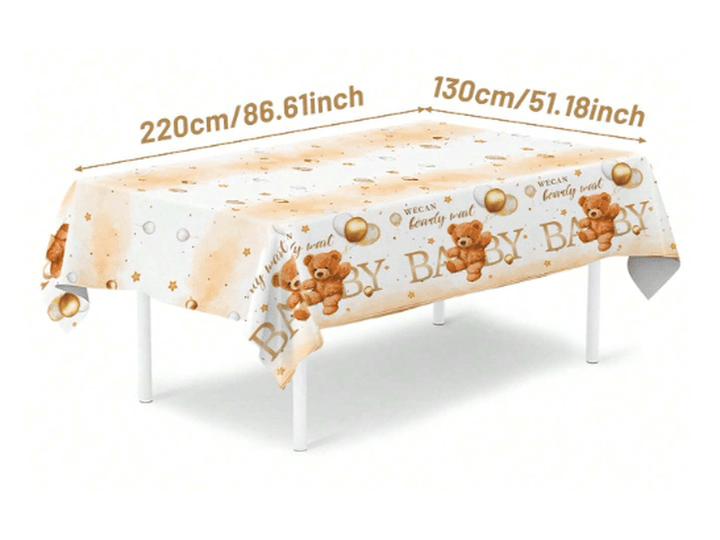 Nappe jetable – Thème ours mignon (130×220 cm)
