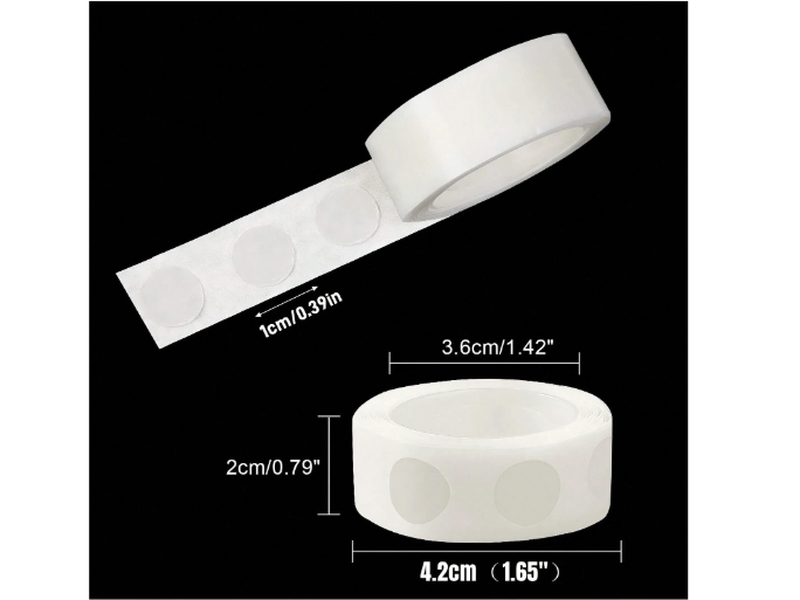 Rouleau Points adhésifs transparents pour ballons, autocollants à double face ultra-minces,1 pcs