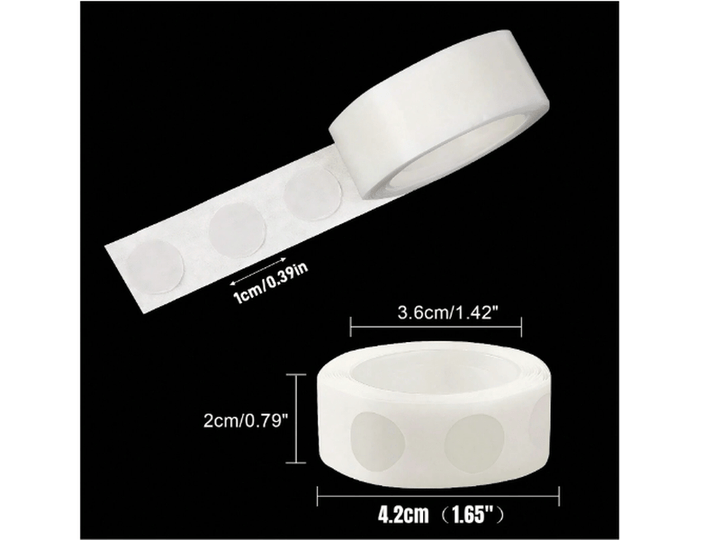Rouleau Points adhésifs transparents pour ballons, autocollants à double face ultra-minces,1 pcs