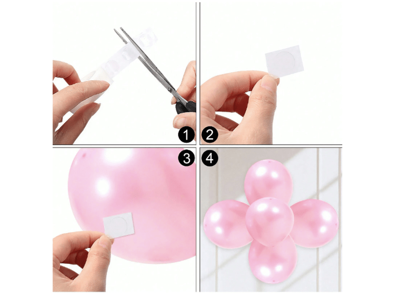 Rouleau Points adhésifs transparents pour ballons, autocollants à double face ultra-minces,1 pcs