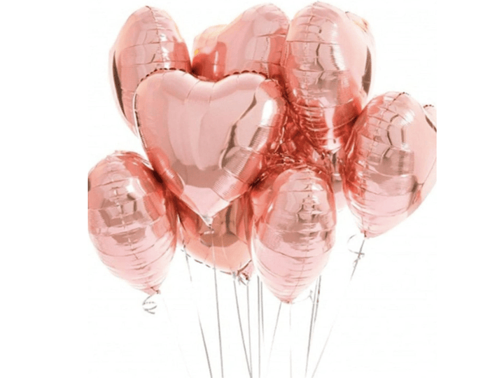 Ballons en forme de cœur, champagne 10 pcs