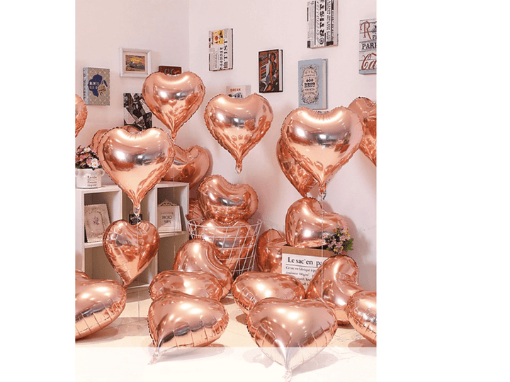 Ballons en forme de cœur, champagne 10 pcs