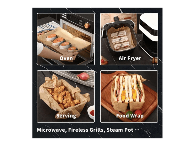 Papier cuisson antiadhésif 6x8 pouces – Feuilles pré-découpées - Lot de 100