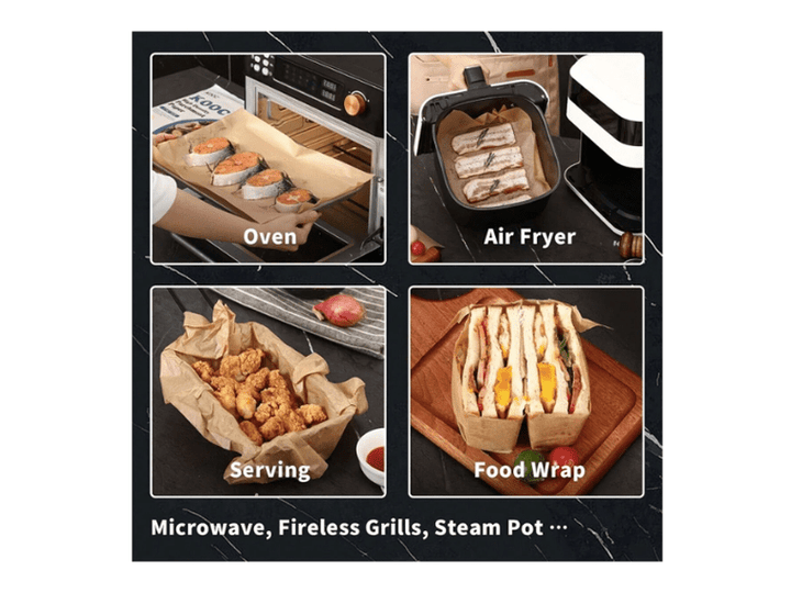 Papier cuisson antiadhésif 6x8 pouces – Feuilles pré-découpées - Lot de 100