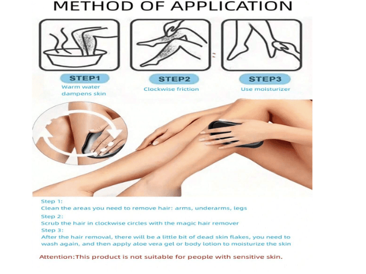 Épilateur indolore magique avec tête en cristal, NOIR