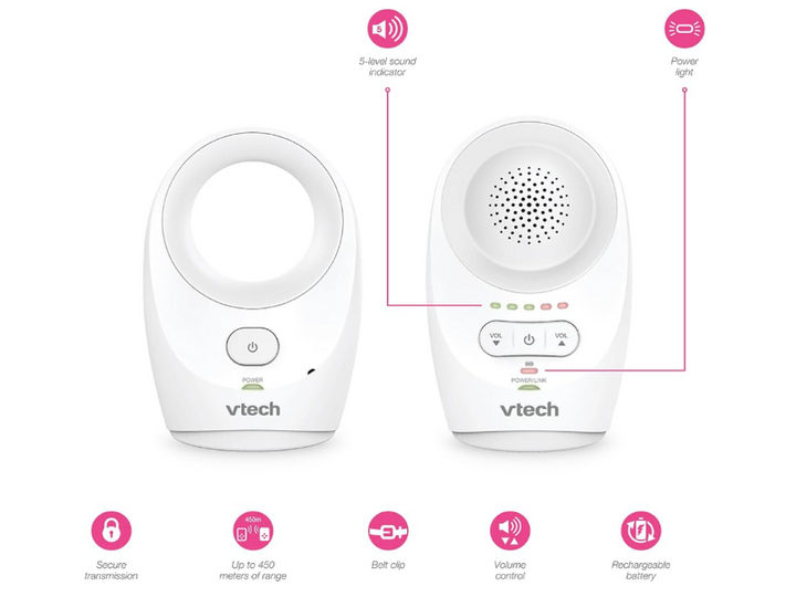 VTech - Babyphone Classic - faible émission d'ondes, portée de 460 mètres