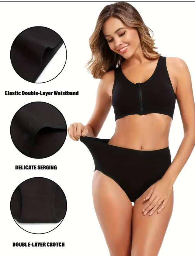 SOFTTOUCH – Lot de 5 Culottes Femme Taille Haute en Coton Confortable