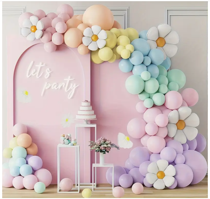 Kit d'Arche de Guirlande de Ballons Marguerite 157pcs -