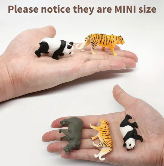 Lot de 12 Figurines Animaux Sauvages Miniatures en jouet