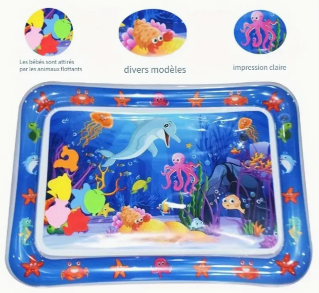 Matelas de Jeu Gonflable Extra-Large pour Enfants - Scène Sous-Marine