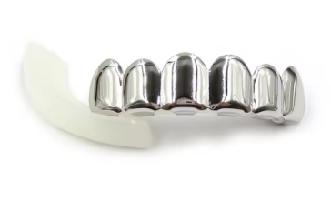 TOPGRILLZ – ensemble de dents de Vampire en Silicone, plaqué or et argent, style HIP-HOP, meilleur cadeau de noël