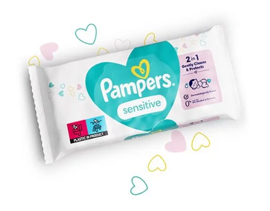PAMPERS SENSITIVE - Lot de 52 lingettes pour bébé