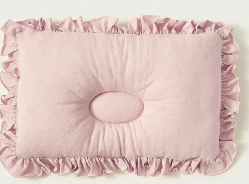 COZY PIXIES - Oreiller bébé plissé bleu dentelle