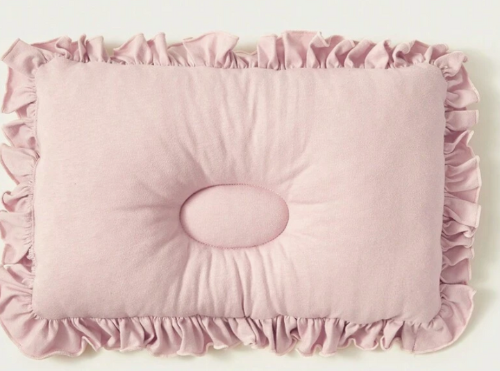 COZY PIXIES - Oreiller bébé plissé bleu dentelle