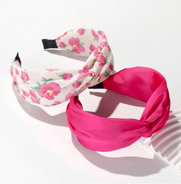pièces Serre-tête bandeau fleuri en tissu tie-dye, décoration croisée