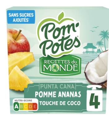 POM'POTES - recettes du monde (Pomme, Ananas,touche de coco) - 4x90G
