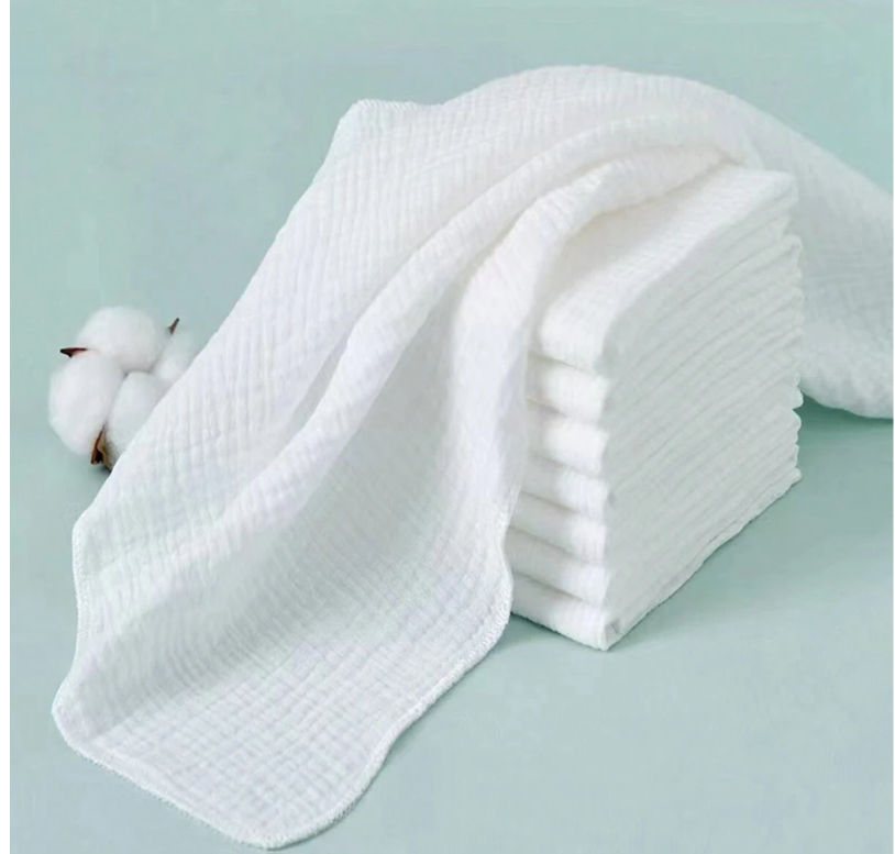 8 pièces Serviette de bébé douce, absorbante, réutilisable et lavable en double couche