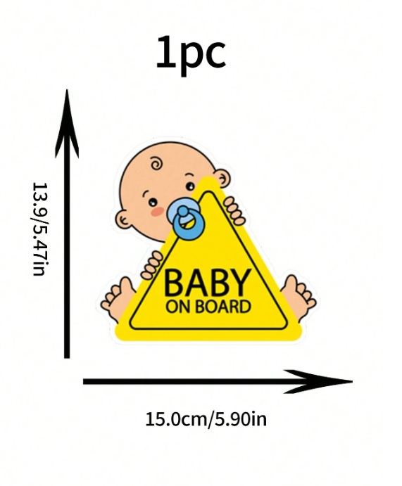 Autocollant “Bébé à bord” - Panneau d’avertissement réfléchissant