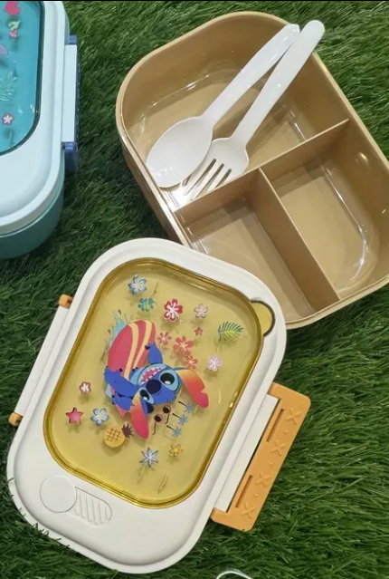LunchBox Stitch - Rectangulaire Divisée+ Bouteille d’Eau - 2pcs