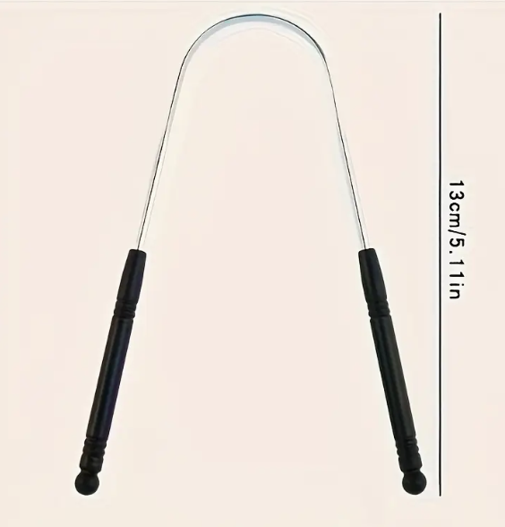 Grattoir à Langue Réutilisable en Acier Inoxydable avec Poignée Confortable - Outil de Soin Buccal et Lingual, Lot de 1 ou 2 Pièces