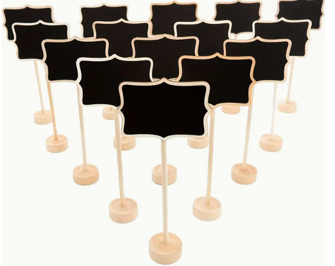 Mini Tableaux Noirs en Bois avec Support, Étiquettes de Prix pour Marqueurs de Buffet
