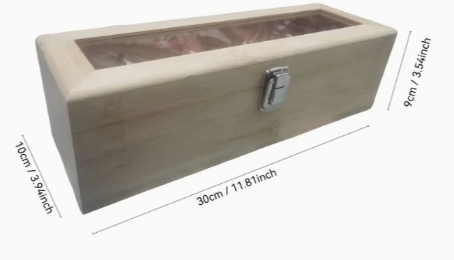 Boîte de Rangement pour Thé en Bambou à 5 Compartiments avec Fenêtre en Acrylique