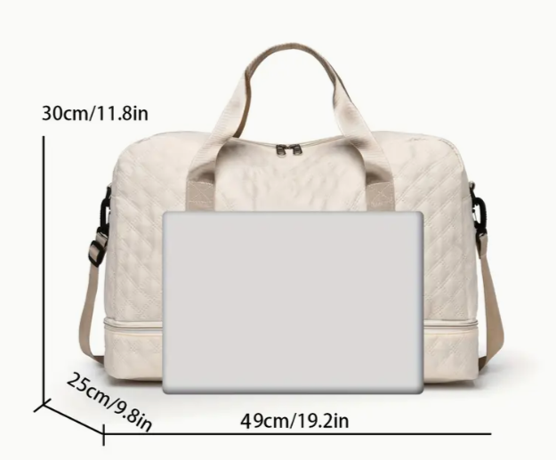 Sac de voyage en nylon de style décontracté beige