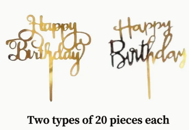 40 pièces décoration de gâteau anniversaire Lettres Happy birthday