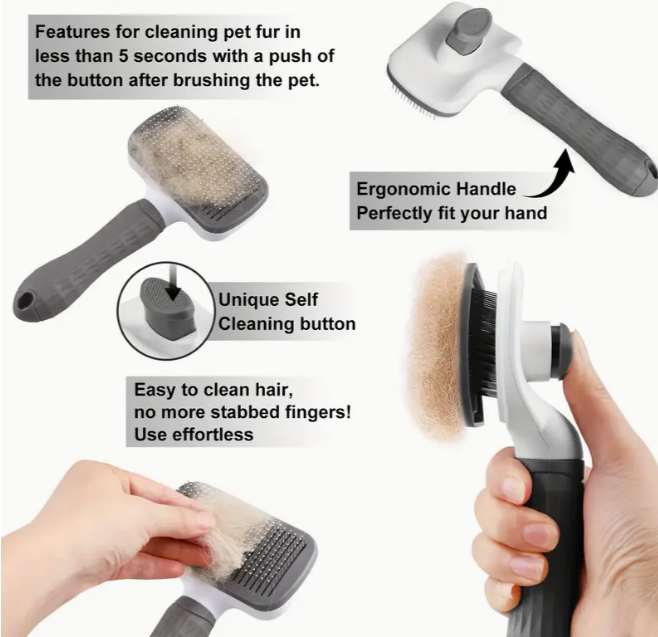 Peigne et Brosse de Massage 1-en-1 pour Animaux