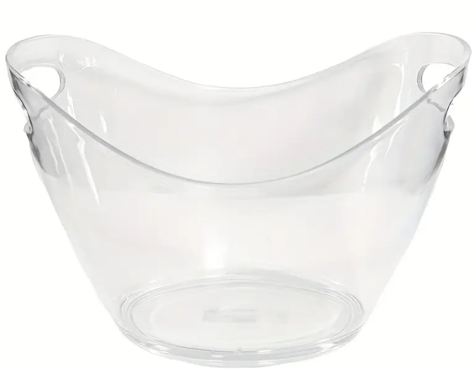 Grand Seau à Glace en Acrylique Transparent avec Base Solide