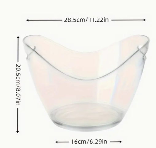 Grand Seau à Glace en Acrylique Transparent avec Base Solide