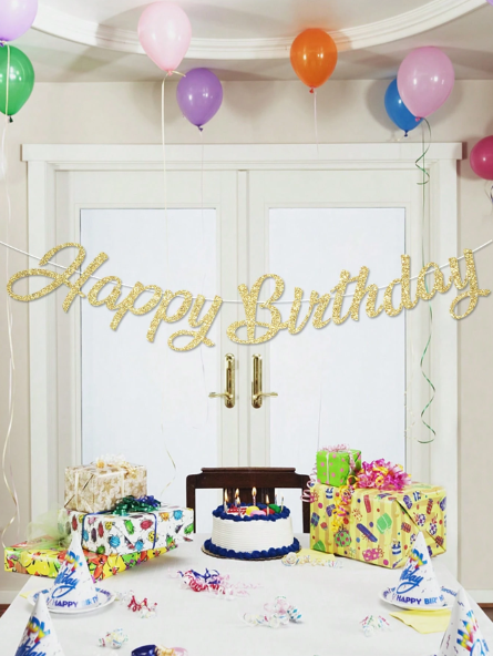 Bannière de lettres "Joyeux anniversaire" avec drapeaux, décoration suspendue pour fête