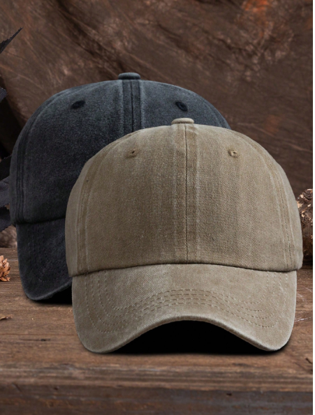 2 pièce Casquette de baseball unisexe de couleur unie réglable, mode décontractée pour l'extérieur