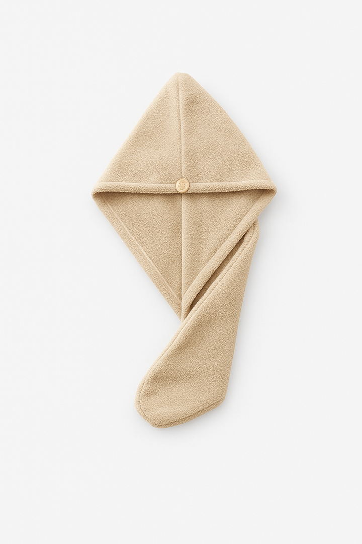 Serviette Cheveux  Microfibre – Marron, Absorbante & Douce