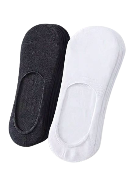 Chaussettes courtes unisexes, lot de 10 paires en noir et blanc.Disponible sur Dialy.sn à Dakar