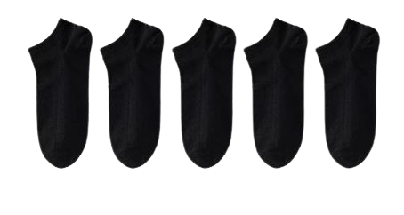 Pack de 5 paires de chaussettes femme coupe basse, noires. Disponible sur Dialy.sn à Dakar