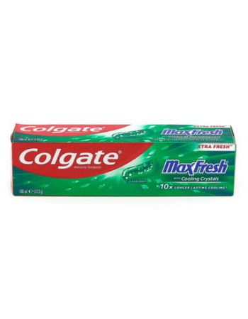 Dentifrice Colgate Max Fresh Clean 100ml au goût menthe verte pour une haleine fraîche. Disponible à Dakar en 60min sur Dialy.sn