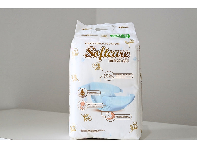 SOFTCARE Premium Soft – Couches bébé – Taille 4 Maxi (9-16 kg) – Pack de 28 – Confort optimal