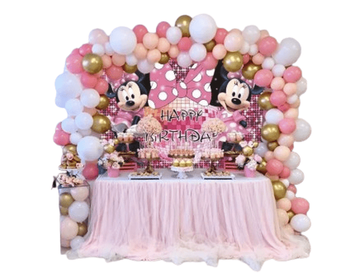 Décor de fond anniversaire – Thème Minnie 210×150 cm Dialy - Dakar