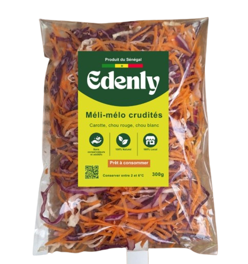 EDENLY - Meli Melo Crudités - Carotte, chou rouge, chou blanc -300G Dialy - Dakar