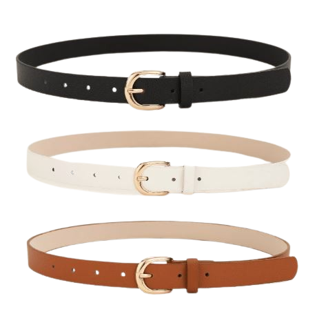 Ensemble Accessoires Femme – 3 Ceintures avec Boucle Carrée en Métal Dialy - Dakar