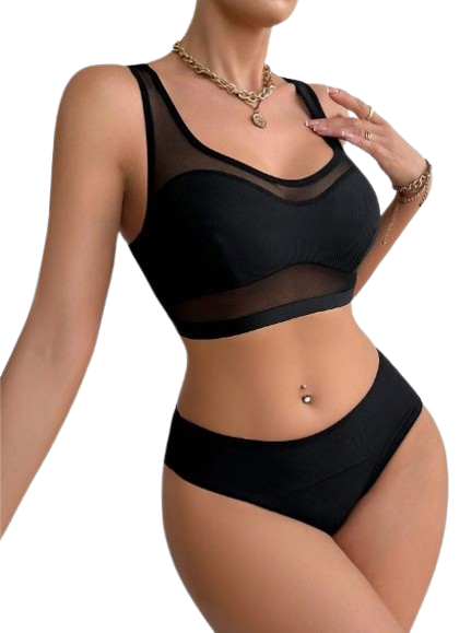 Ensemble Lingerie Maille Contrastée – Soutien-Gorge & Culotte Dialy - Dakar