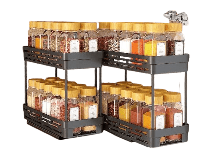 Étagère à épices coulissante – Deux niveaux pour cuisine et garde-manger Dialy - Dakar